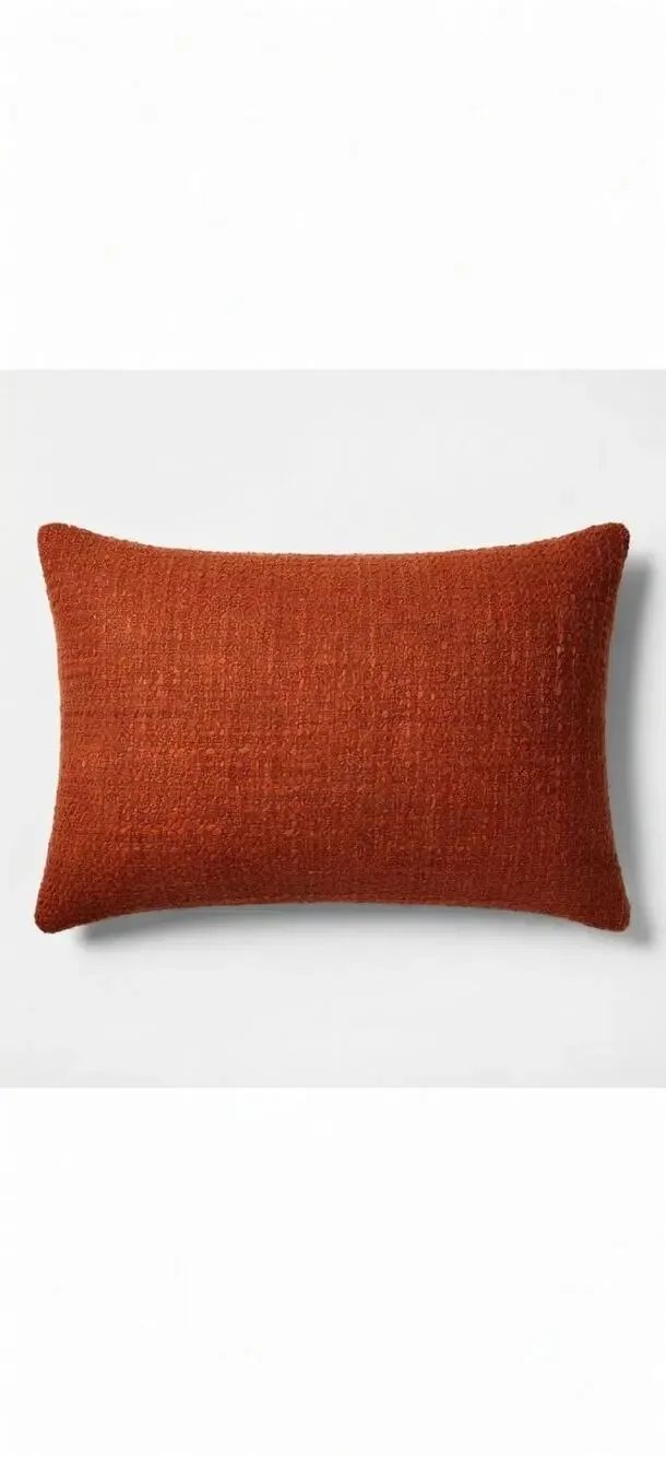 Rust Tweed Throw Pillow – Lumbar Style